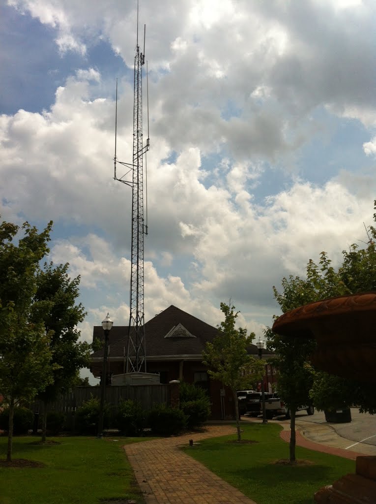 Dillon, SC June 2013 Amtrak and CSX Station good example of Track radio communication tower