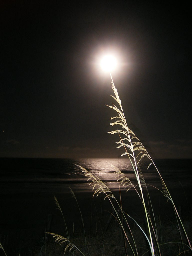 Moon over the ocean near Myrtle Beach, S.C.