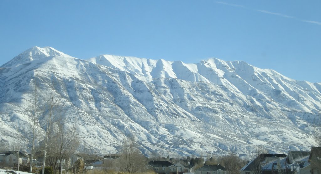 View of Mount Timpanogos from American Fork, Utah