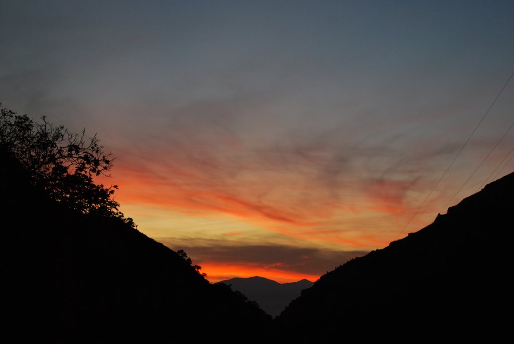 Sunset looking out of Mill Creek Canyon.