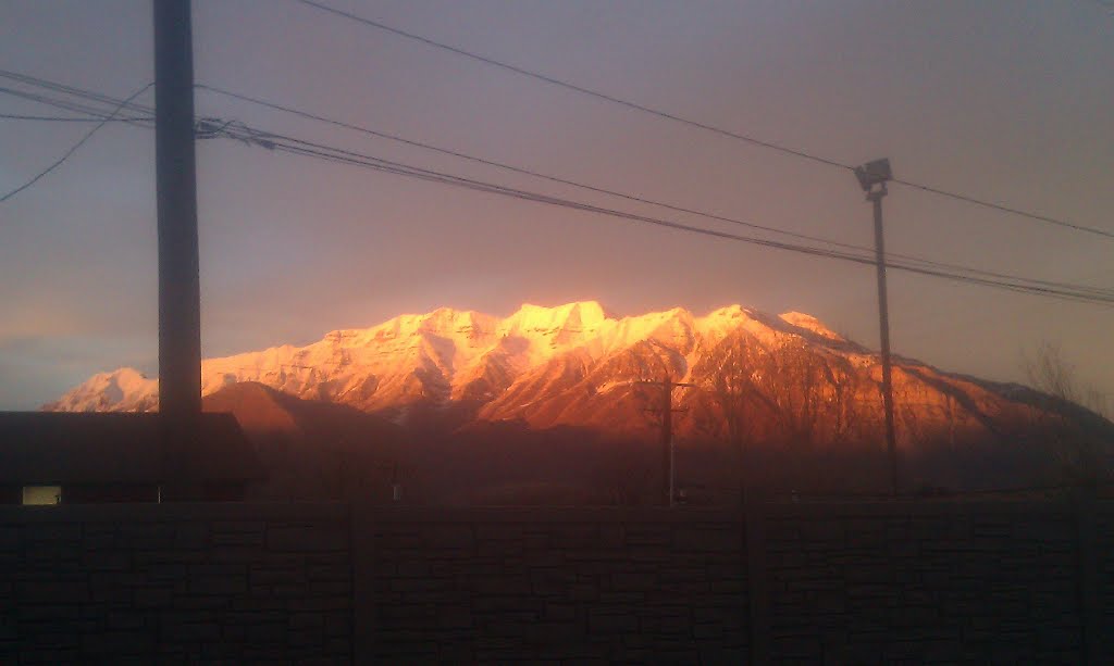 Sun going down on Timp