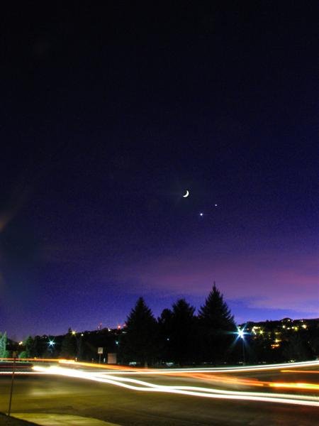 Venus, Jupiter and the Crescent Moon