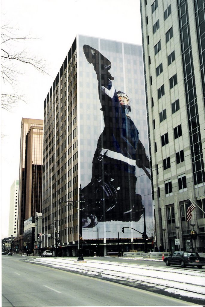 2002 Olympics building wraps, goalie.