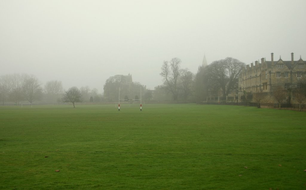 Misty Morning On The Rugby Field by Tony Reid