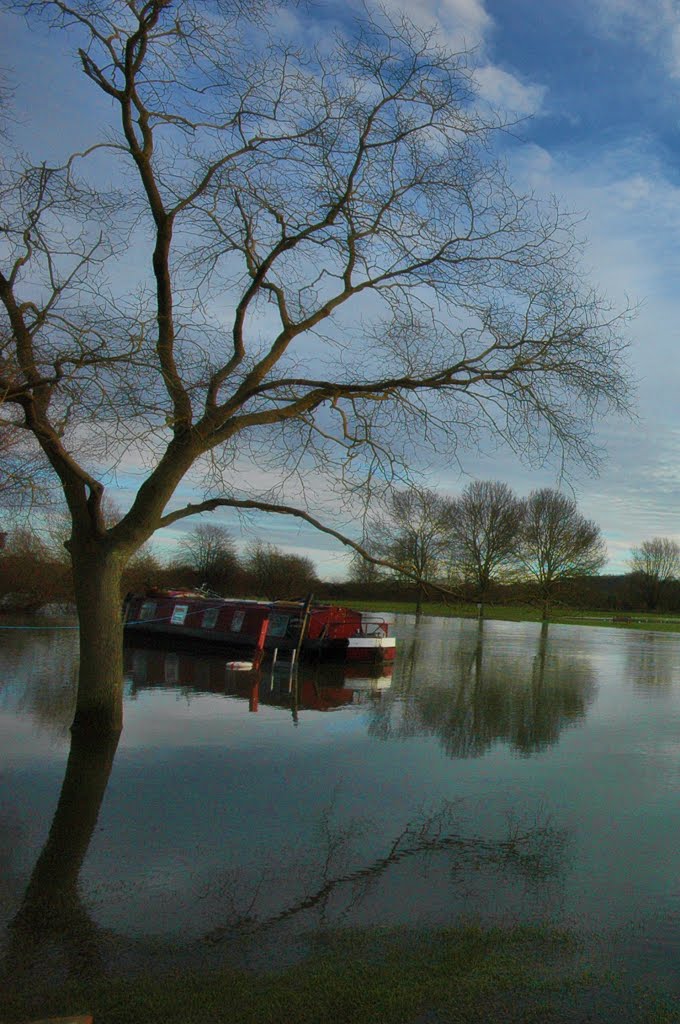 Winter floods on the Thames at Abingdon