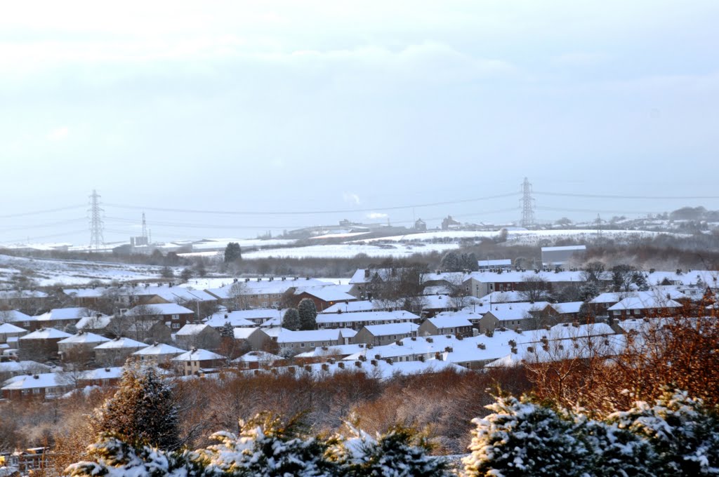 Oswaldtwistle. end of Roe Greave Road seen from Broadfield