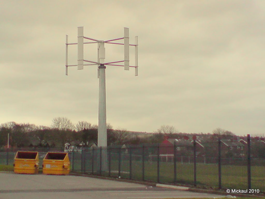 Wind Turbine At Ashton Under Lyne Sixth Form College, Lancashire, England. UK
