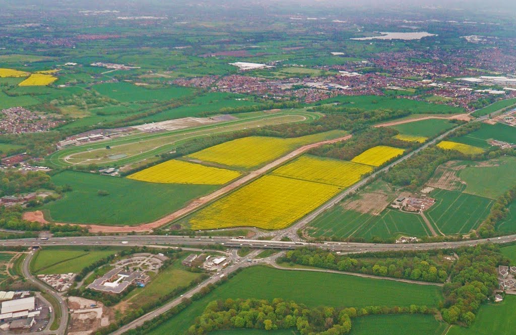 Haydock Island, M6, East Lancashire Road (A580) and Haydock Racecourse