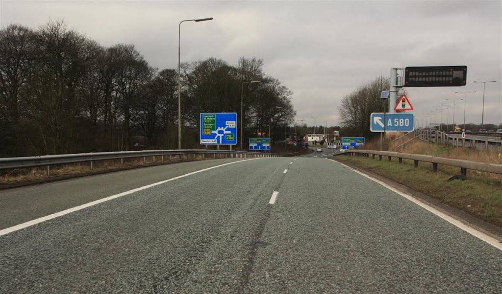 A 580 and Haydock Park slip road