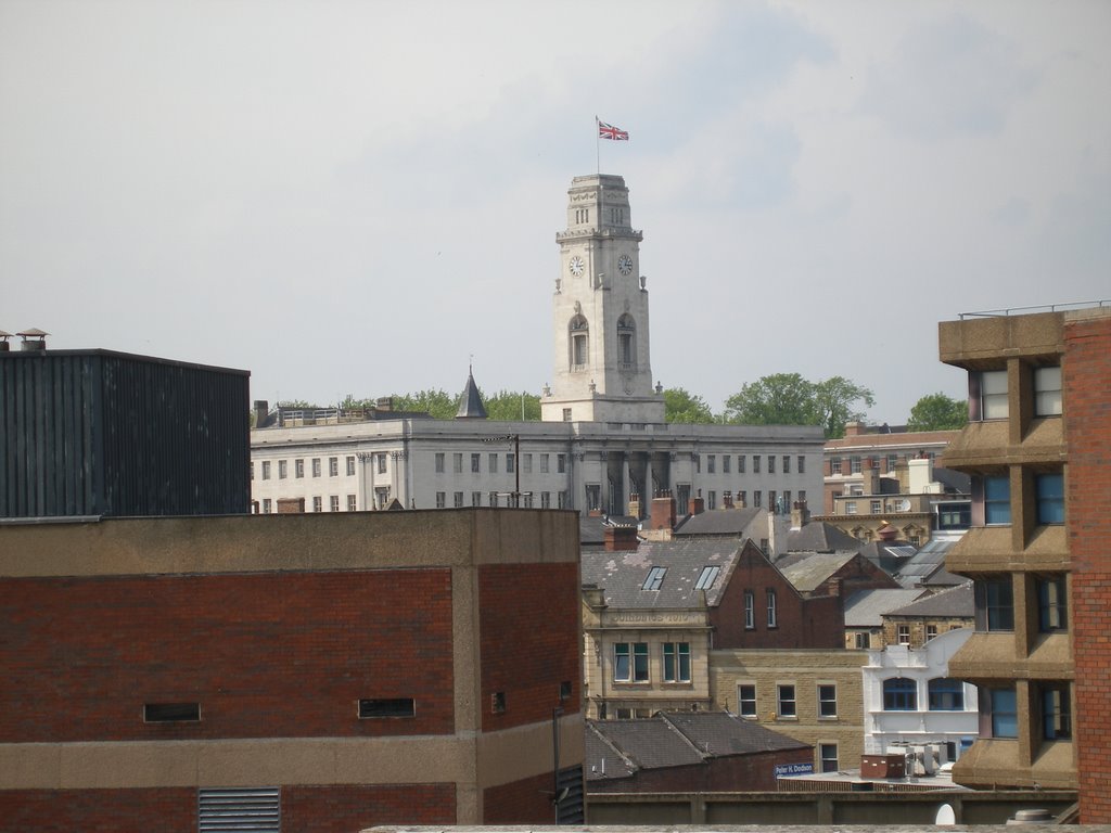 View of the Town Hall from top of Multistorey Car Park
