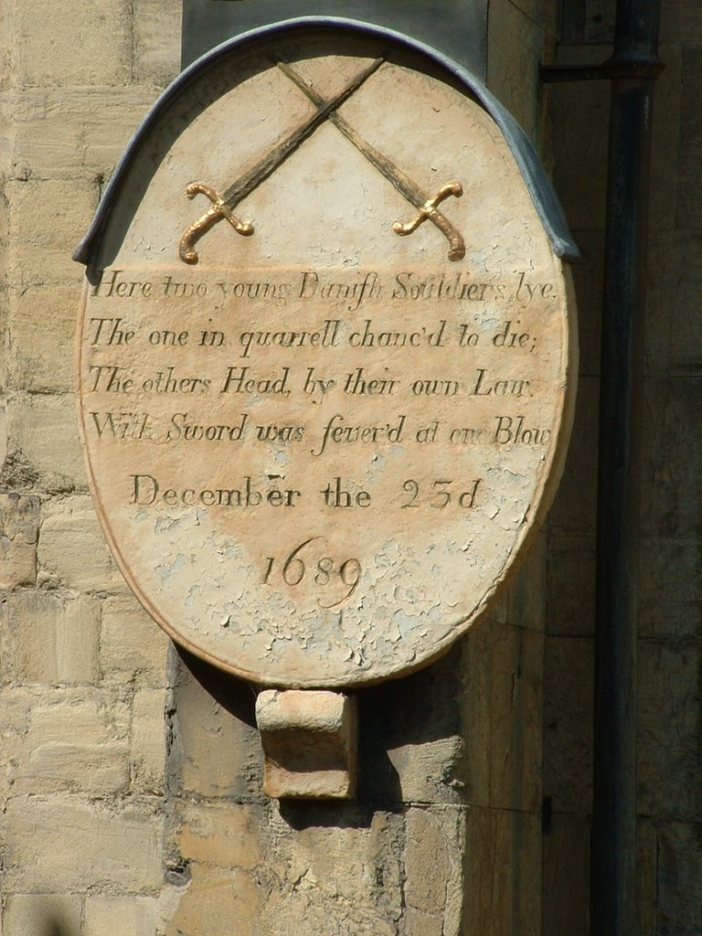 Plaque to two Danish Soldiers St Marys, Beverley