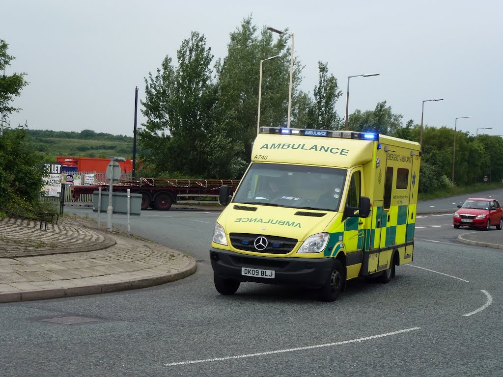 Merseyside Ambulance On A Blue Light.