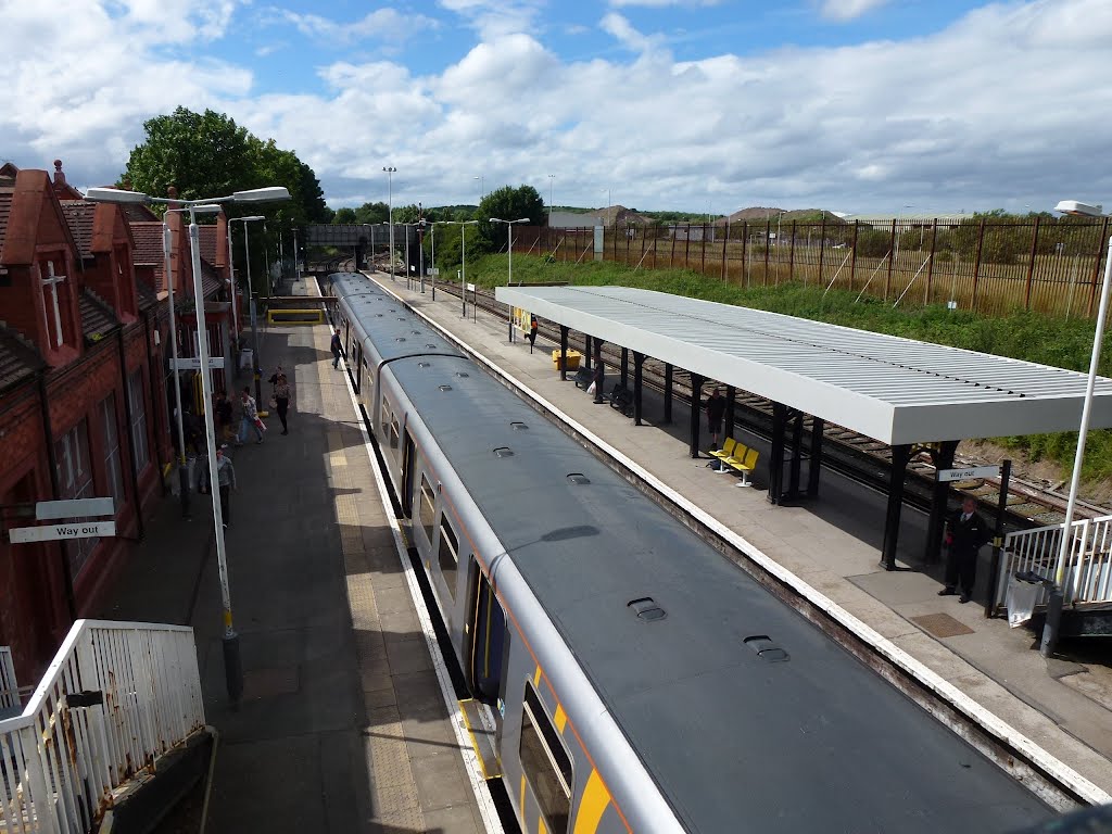 Merseyrail Train Waiting At Birkenhead North Station.