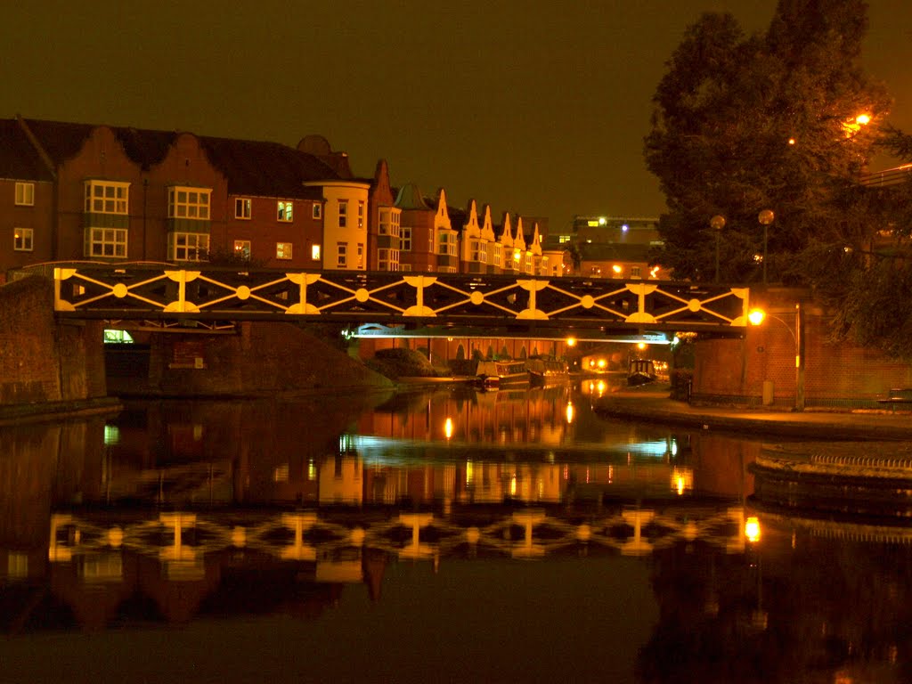 Birmingham Canal at Night Near NIA....