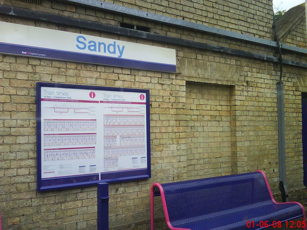 Sandy station from a train