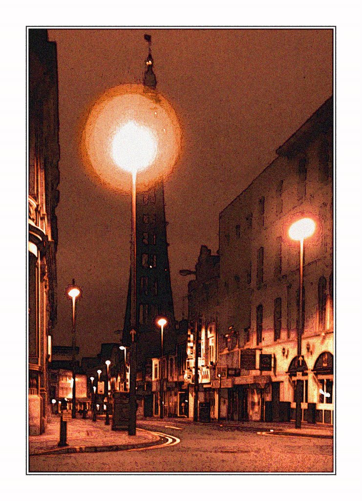blackpool tower at night