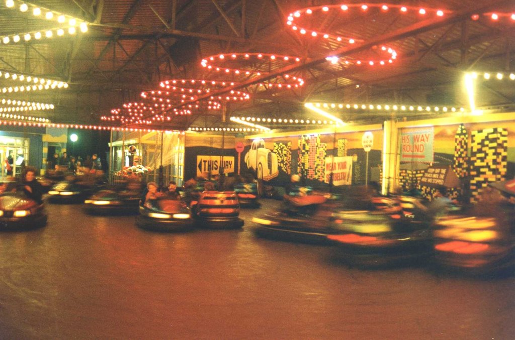 THE BUMBER CARS AT NIGHT