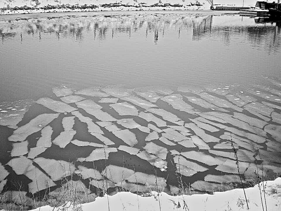 Broken Ice on the River Withim