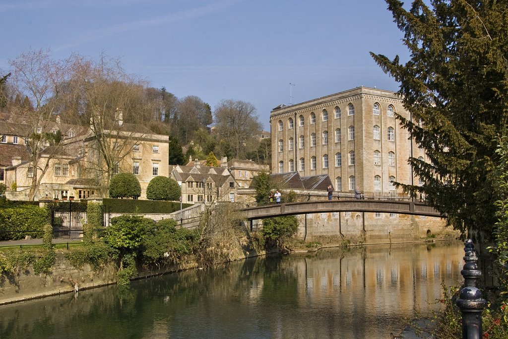 Bradford on Avon - Photographer on the footbridge