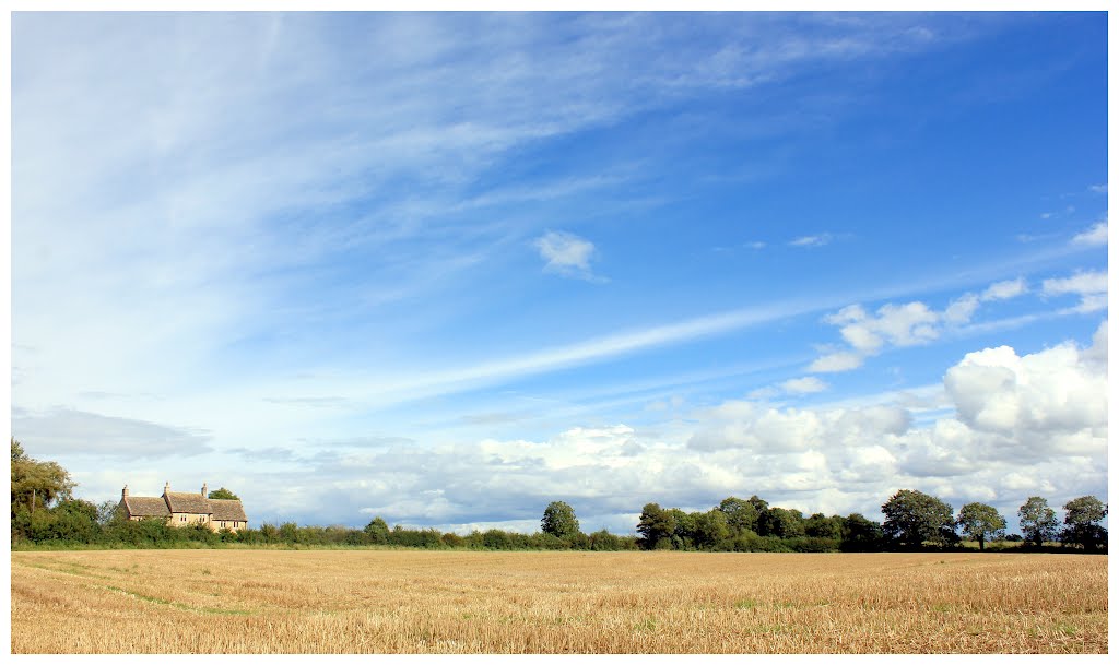 Autumn fields and sky near Little Ashley, Wiltshire