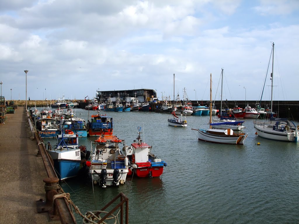 Fishing Boats moored at the Chicken Run Jetty, Bridlington Harbour.