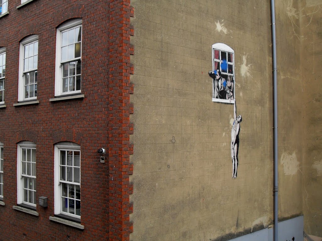BANKSY Art on building in Bristol