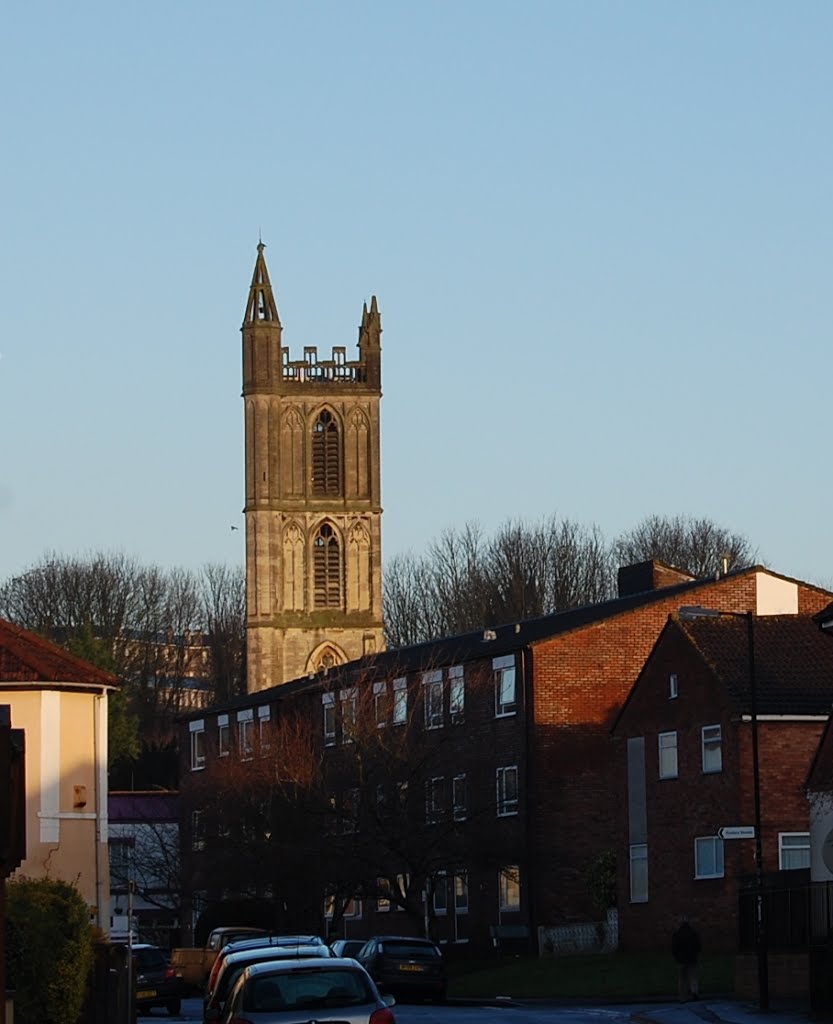 Bristol Climbing Centre against a Clear blue sky, early in the Morning