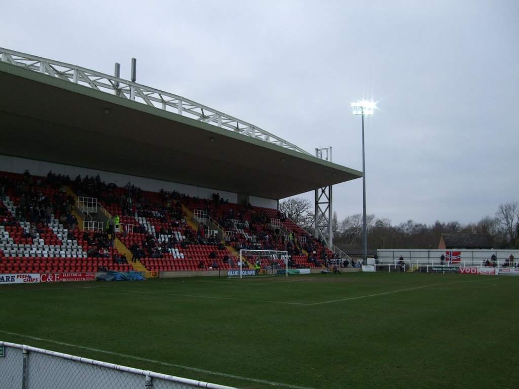 Woking Football Clubs Kingfield Ground, main stand