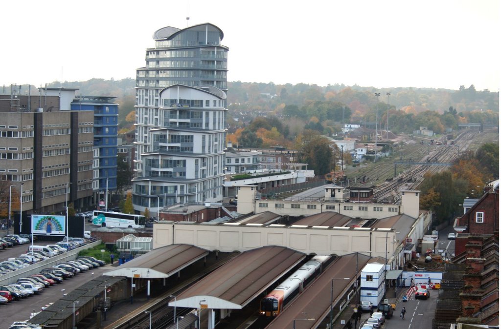 Station and the Centrium from the roof of Dukes Court