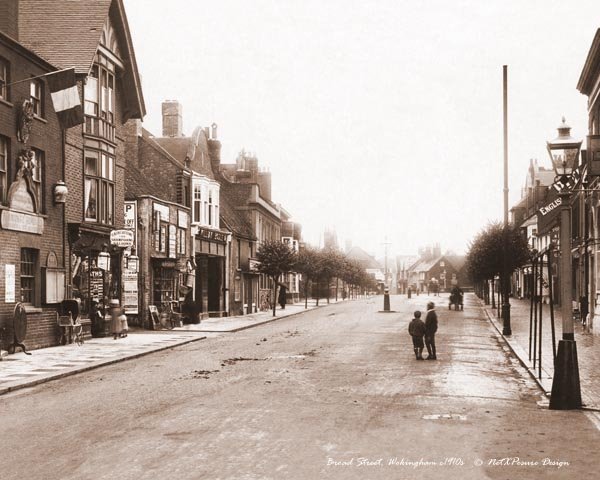 Broad Street, Wokingham c1910s - Sepia tone