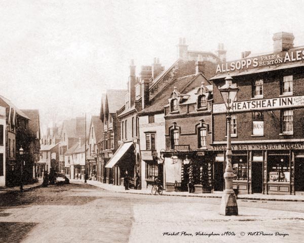 The Market Place, Wokingham c1900s - Sepia tone