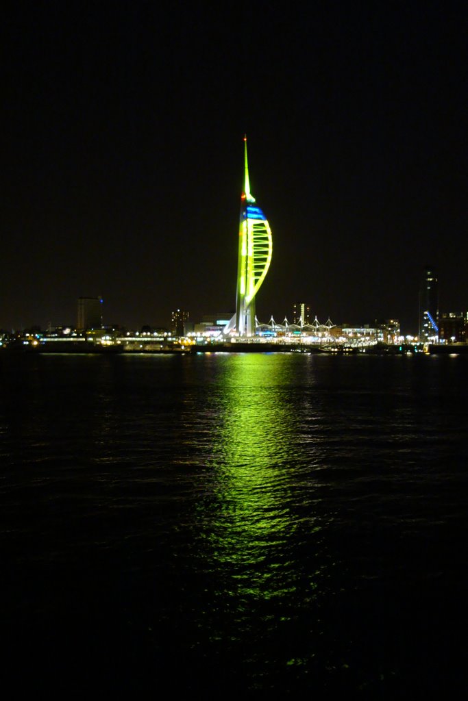 Spinnaker Tower glowing