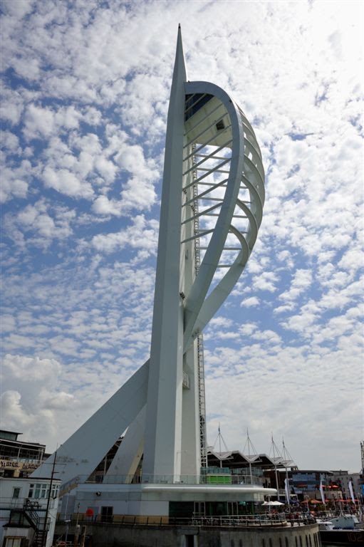 Spinnaker Tower and passing clouds
