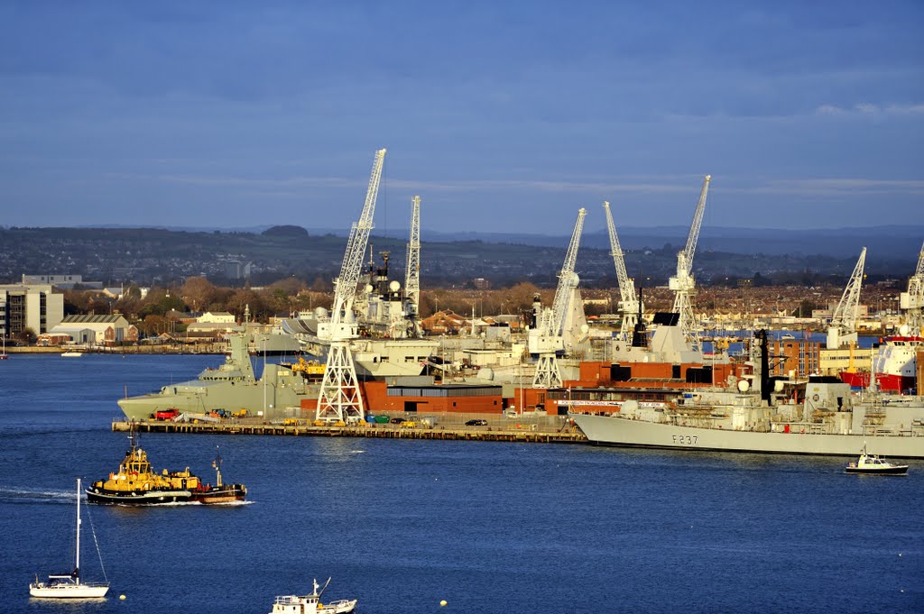 Cranes fly over Portsmouth There is lots to see if you fully enlarge this shot :)