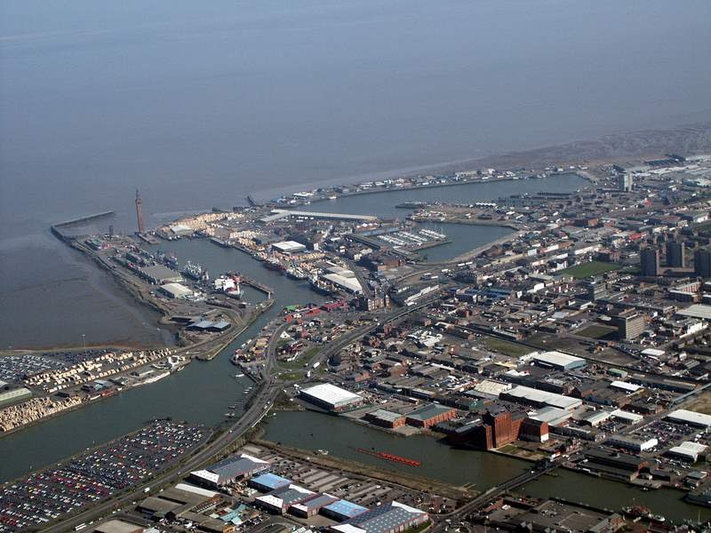Aerial Grimsby Docks