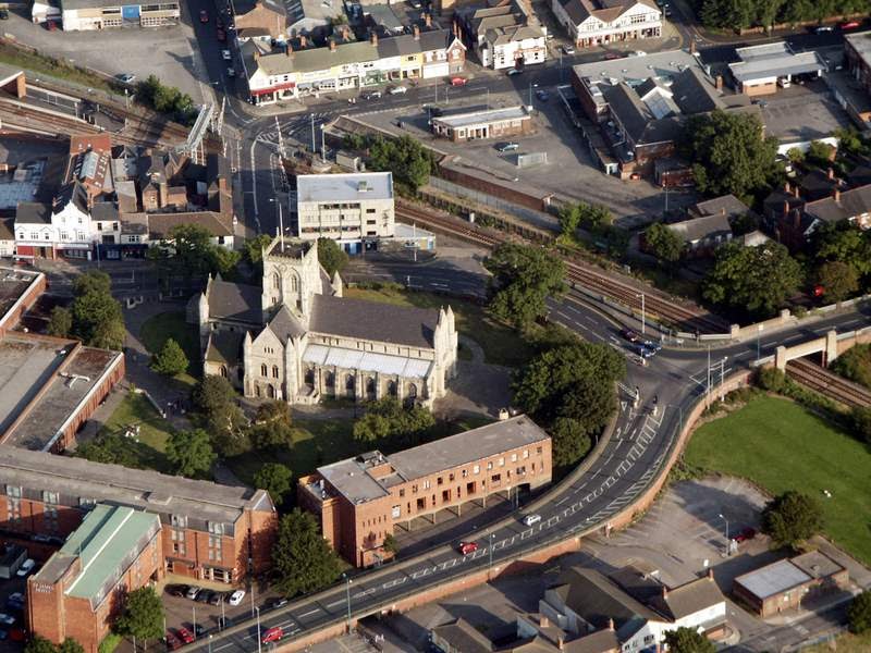 Aerial Grimsby St. James Church