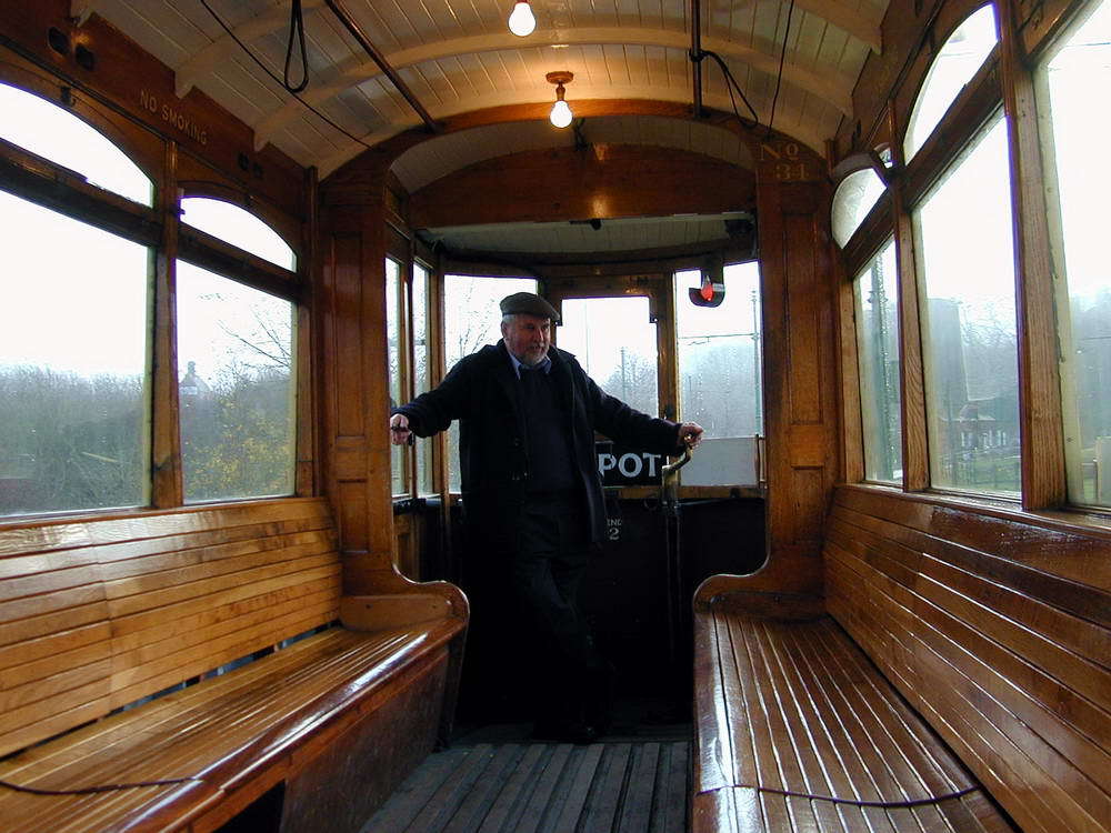 Inside the tram at the Black Country Museum