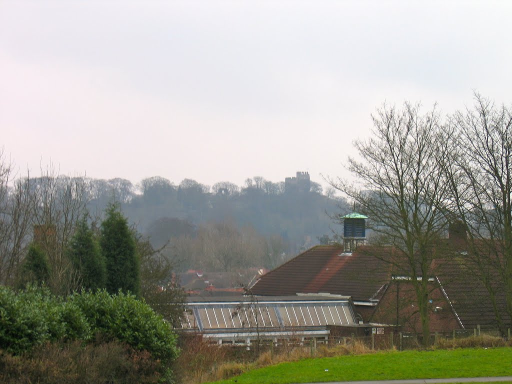 Looking towards Dudley Castle from green space near Cedar Road