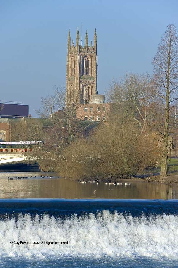 Derby: Cathedral from riverside path