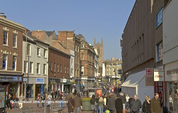 Derby; Cornmarket towards cathedral