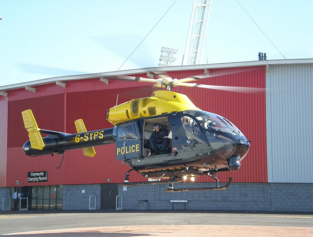 Sierra Yankee 99 lifts off from Keepmoat Stadium