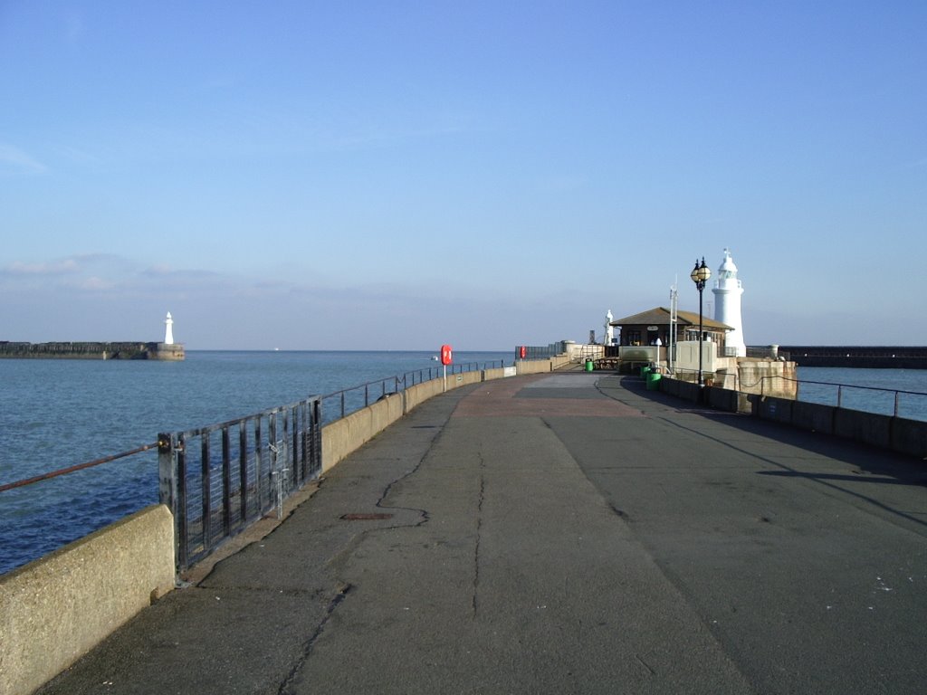 Dover Harbour Lighthouses from Prince of Wales Pier, Kent, United Kingdom