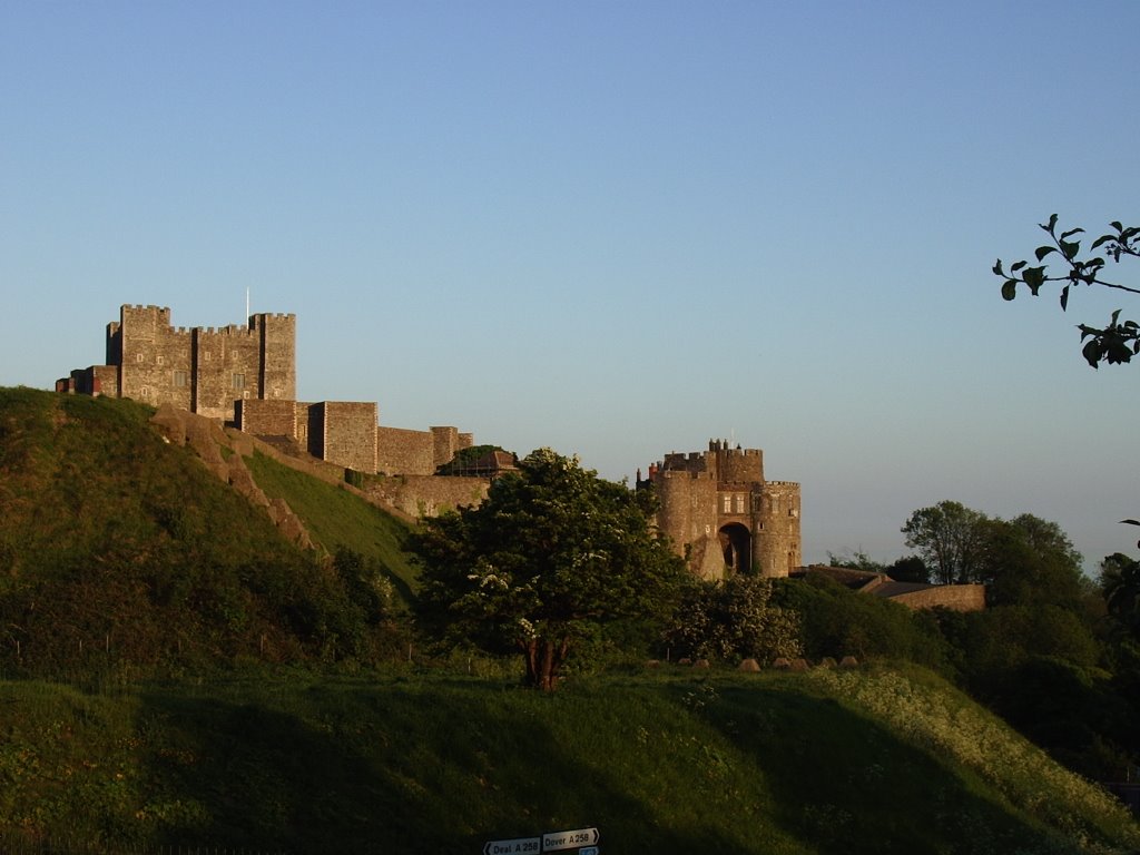 Dover Castle Keep and Constables Tower, Western Outer Curtain Wall, Kent, UK