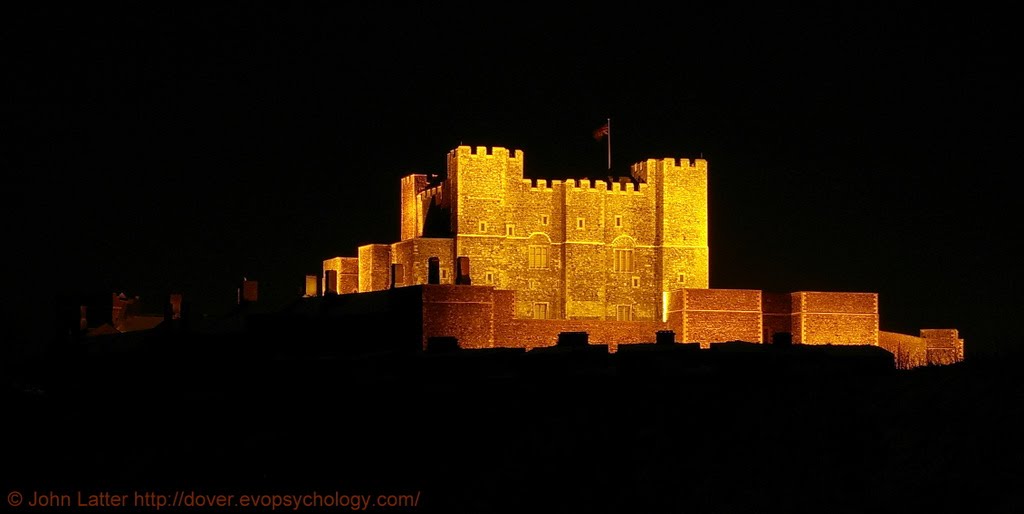 Norman Keep or Great Tower of  Henry II at Night, Dover Castle, Kent, UK
