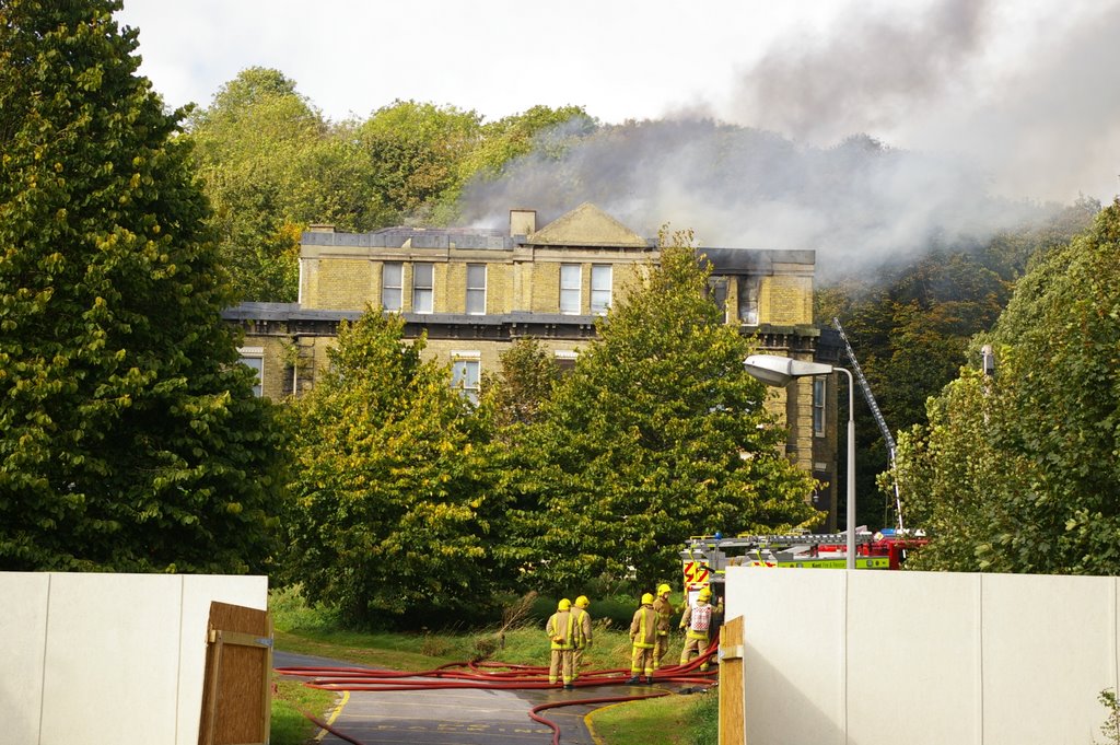 Westmount College on Fire, Folkestone Road, Dover, Kent, United Kingdom
