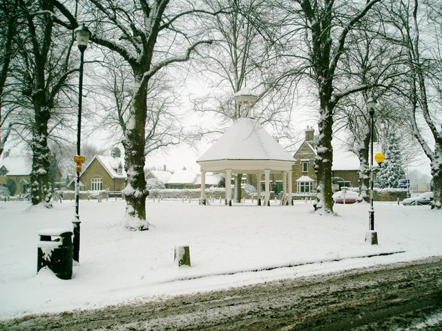 Harrold Buttermarket in the snow