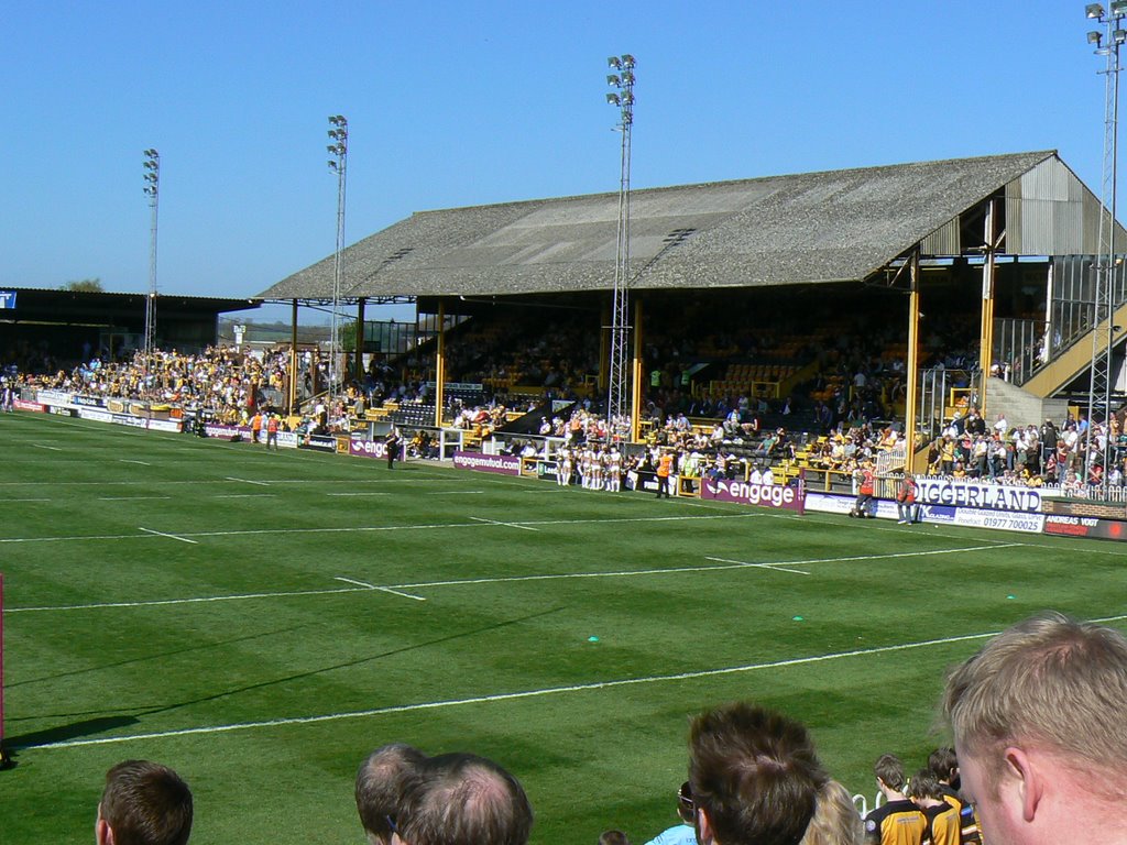 Main stand at Castleford Tigers Rugby League ground