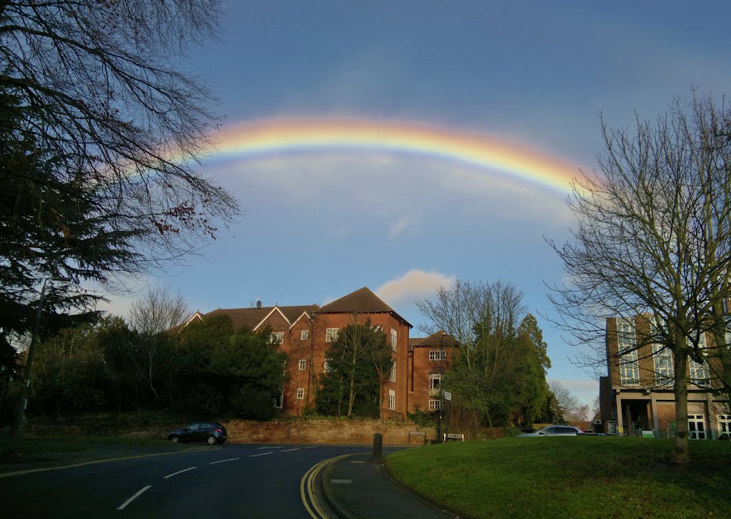 Abbey End, Kenilworth, with rainbow