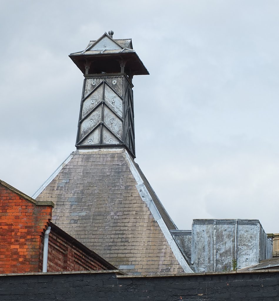 Kettering, Lead covered 19th Century factory tower vent.Lower Street.