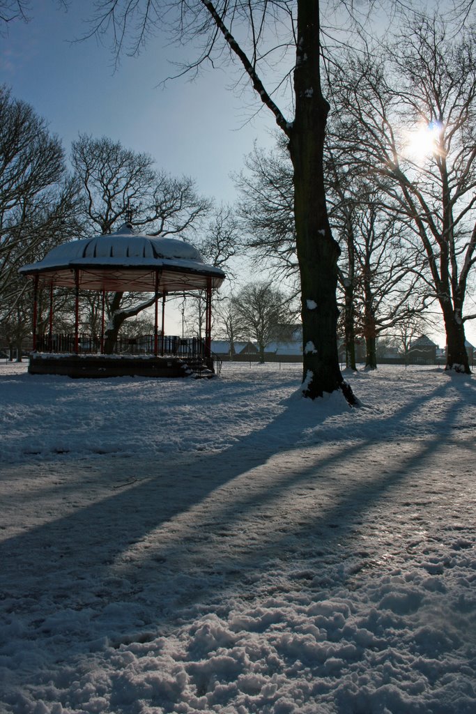 Pleasure Park band stand in the snow